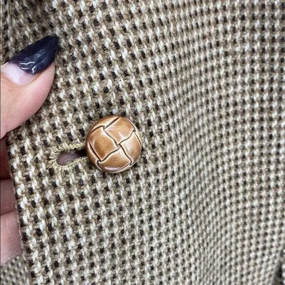 Vintage made in Poland herringbone wool blazer grandpacore academia professor
